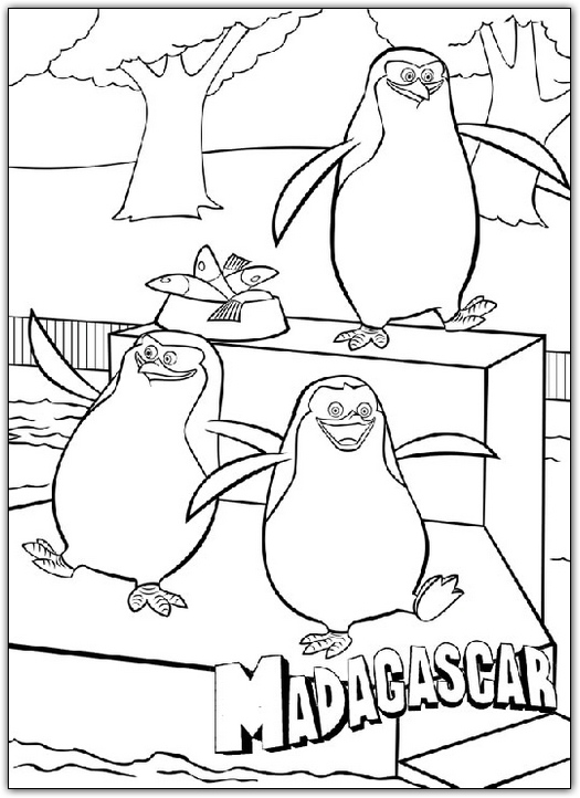 Penguin madagaskar 3 coloring pages